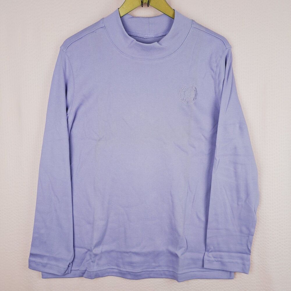 Blair Women Pullover Sweatshirt Top Purple Embroidered Size L Long Sleeve